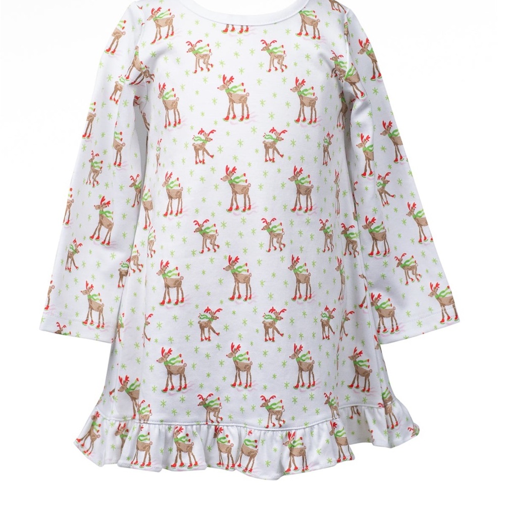 🩷Proper Peony Reindeer Nightgown 100% Pima Cotton fits like 3T🩷